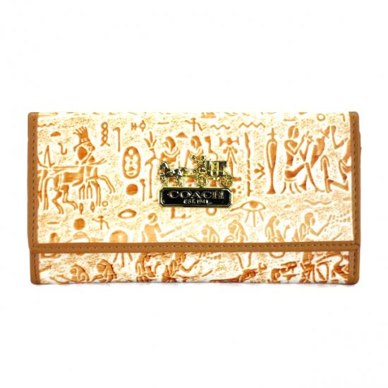 Coach Egyptian Wall Painting Large Khaki Wallets EEB Coach Egyptian Wall Painting Large Khaki Wallets EEB